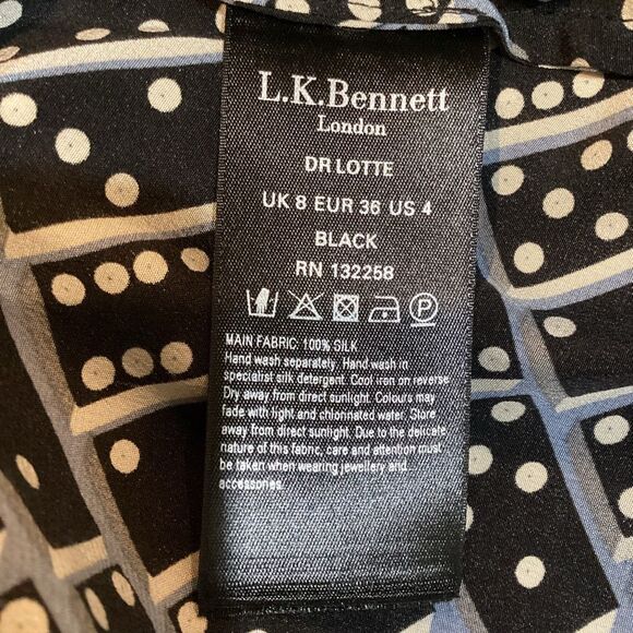 NWT L.K. Bennett London Domino Lotte Silk Dress size 4 - Picture 11 of 13